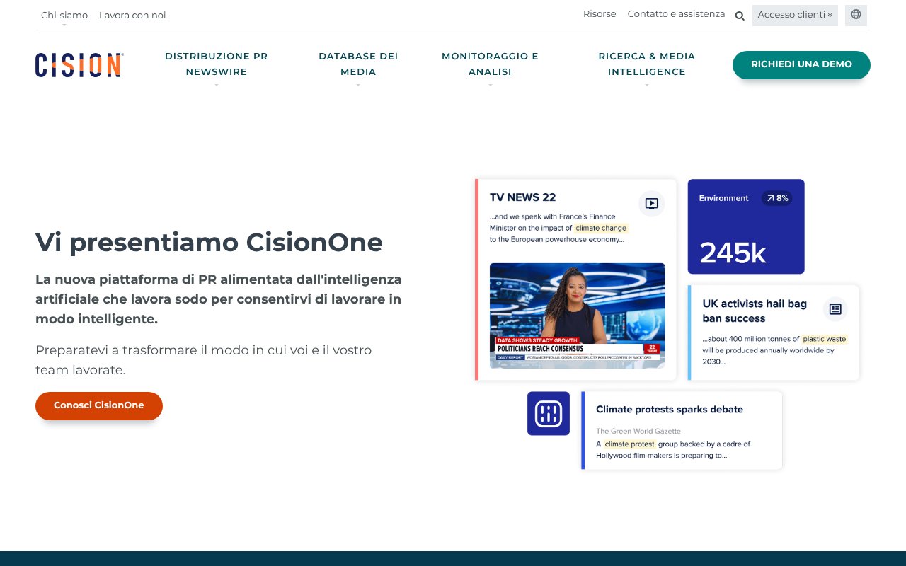 Screenshot of cision.it