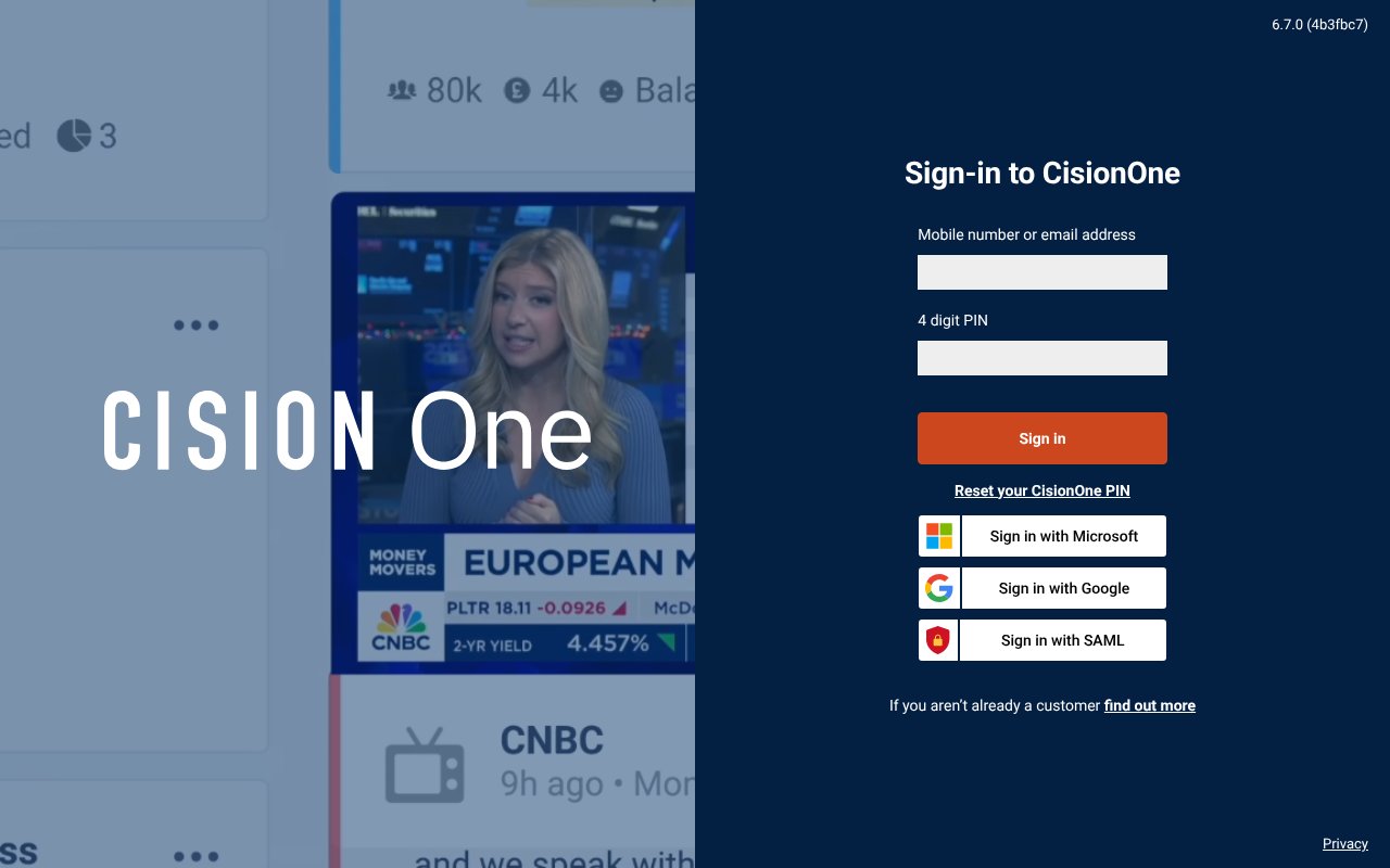 Screenshot of cision.one