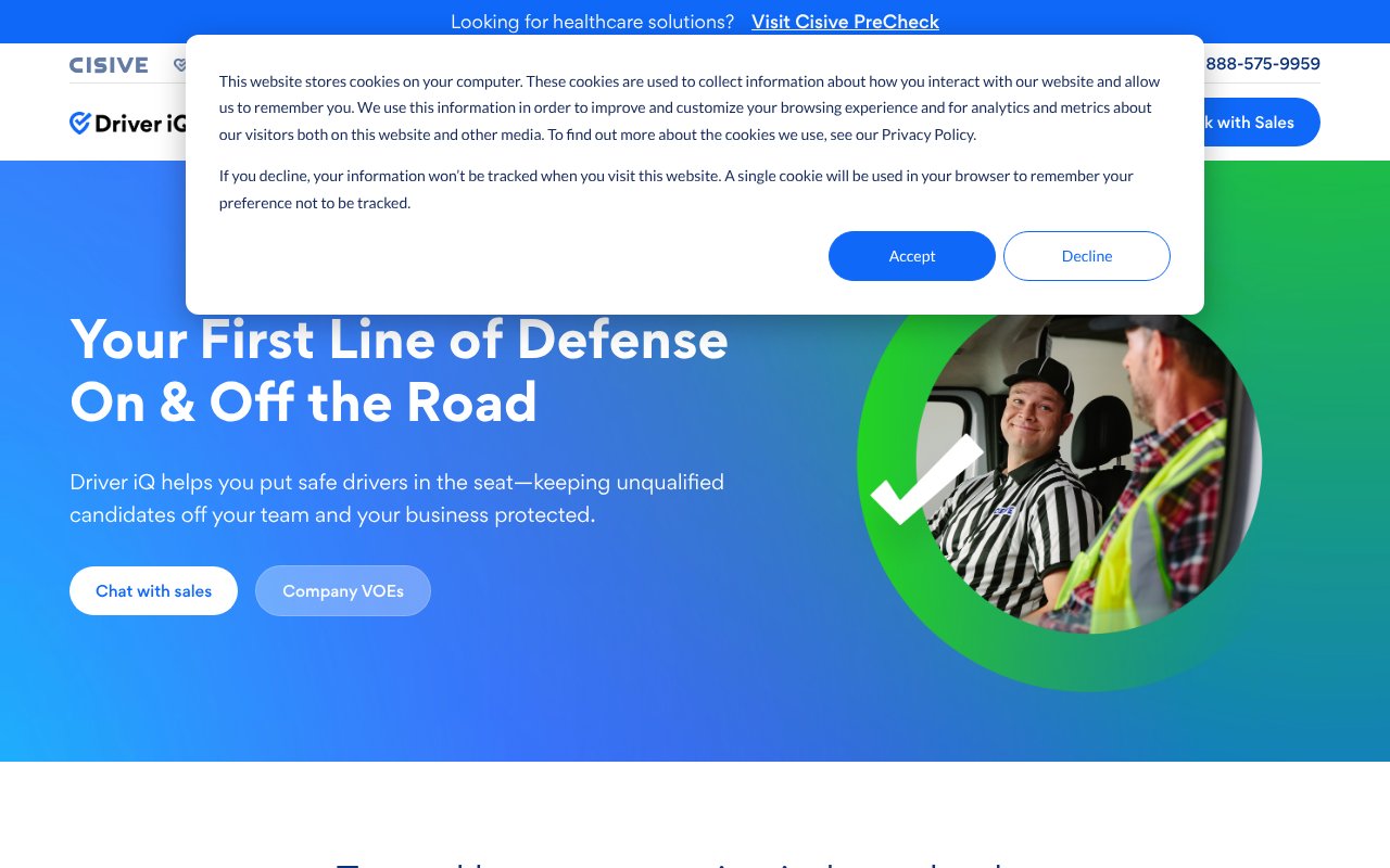 Screenshot of cisive.com