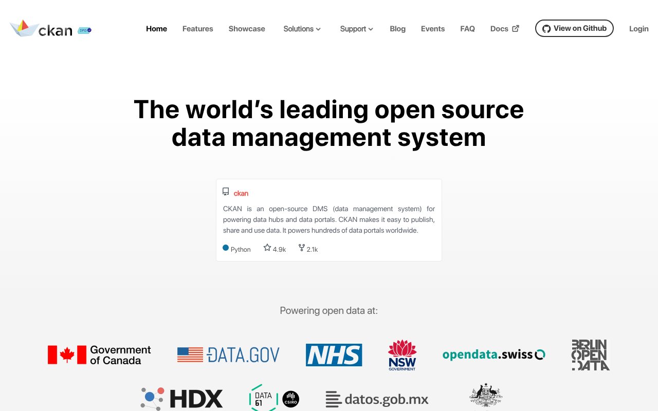 Screenshot of ckan.org