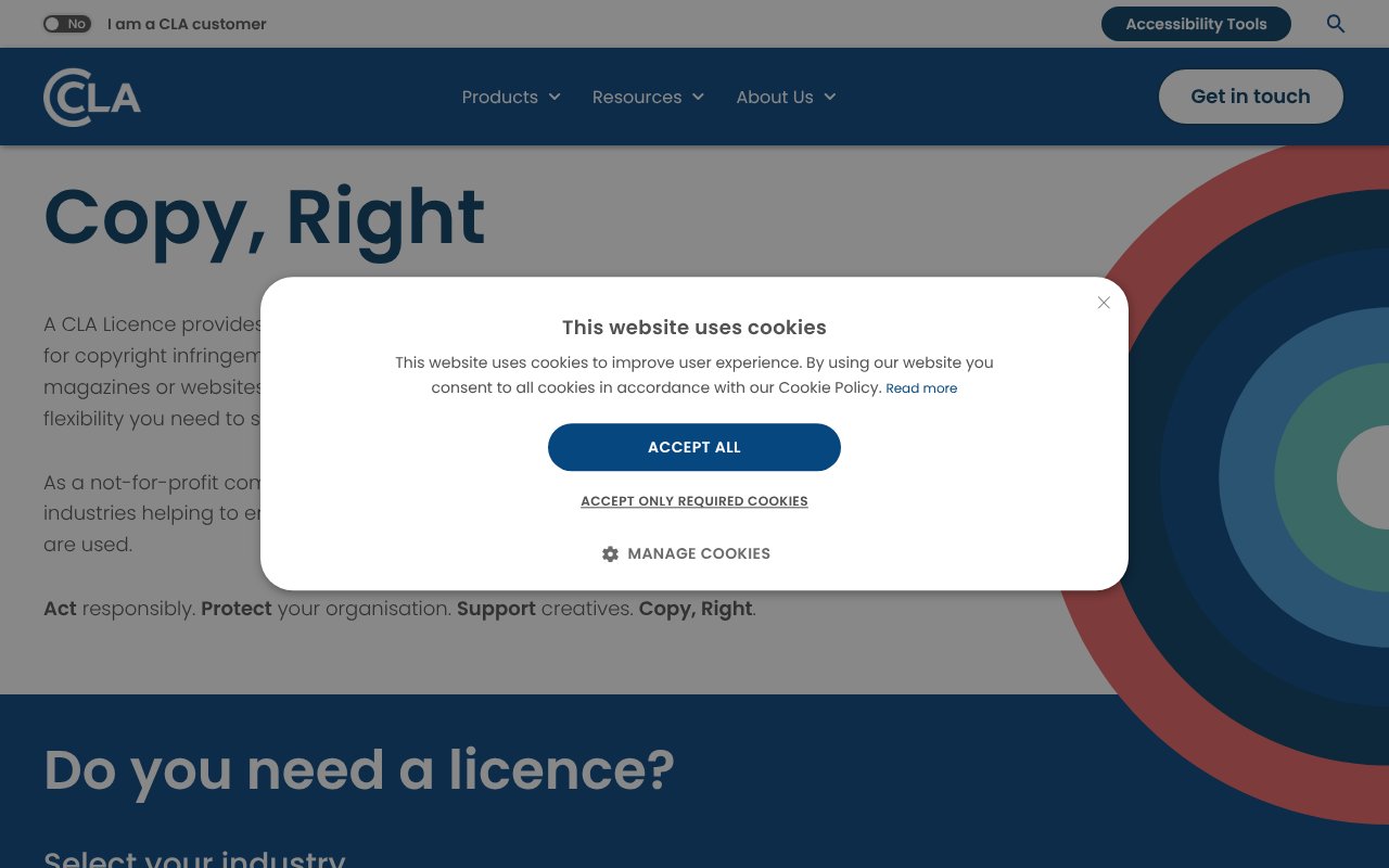 Screenshot of cla.co.uk