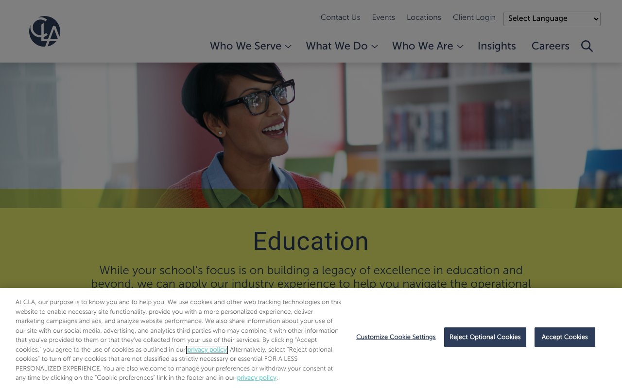 Screenshot of claconnect.com