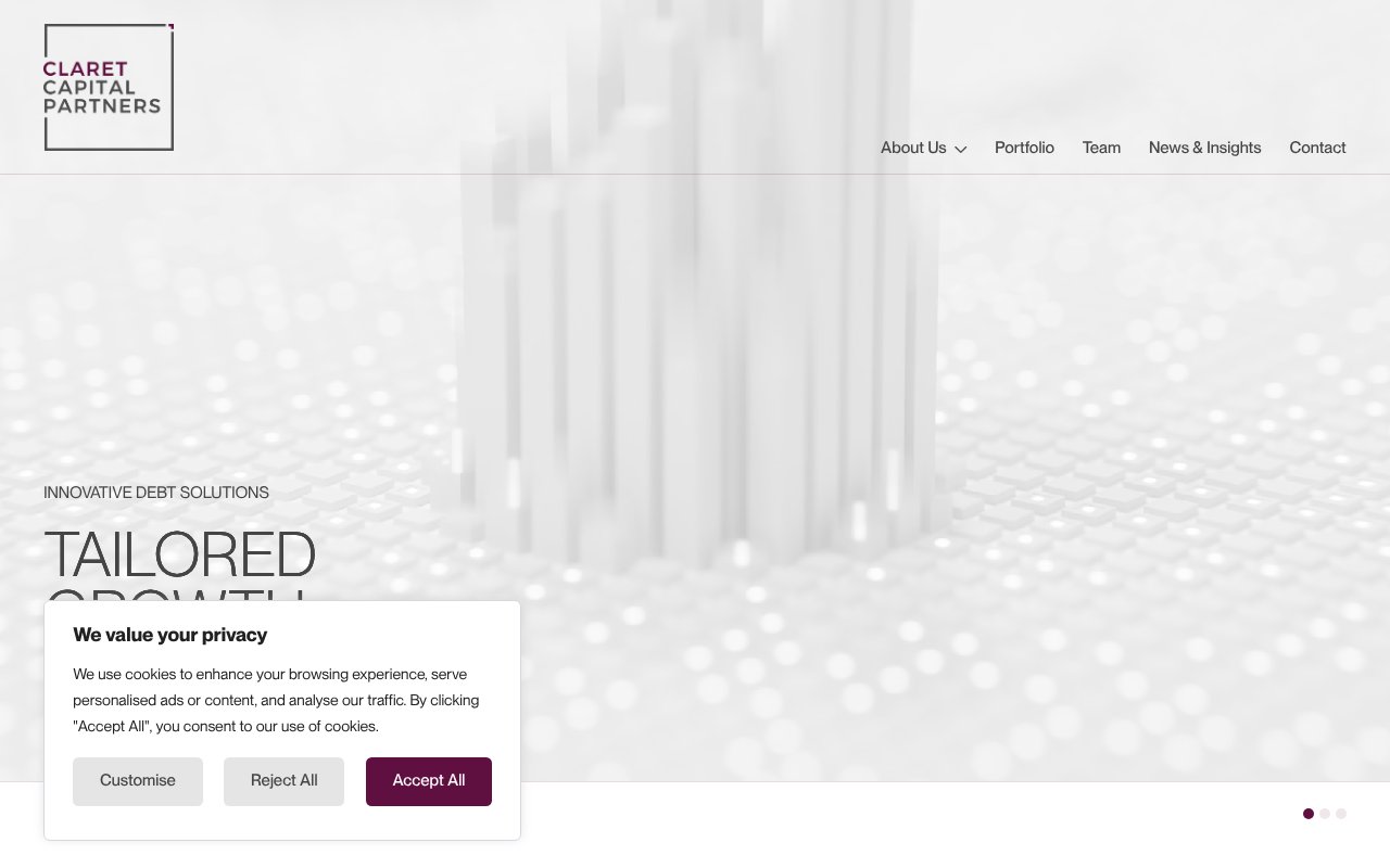 Screenshot of claret-capital.com