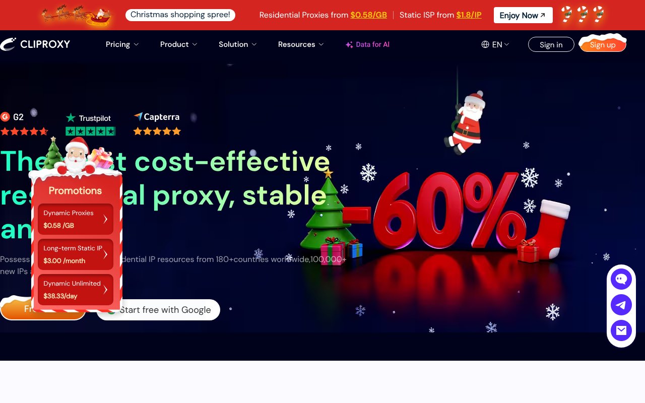 Screenshot of cliproxy.com