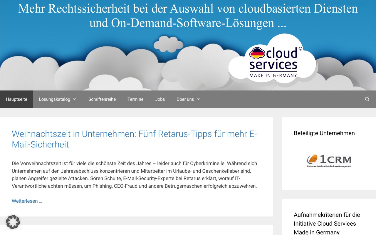 Screenshot of cloud-services-made-in-germany.de