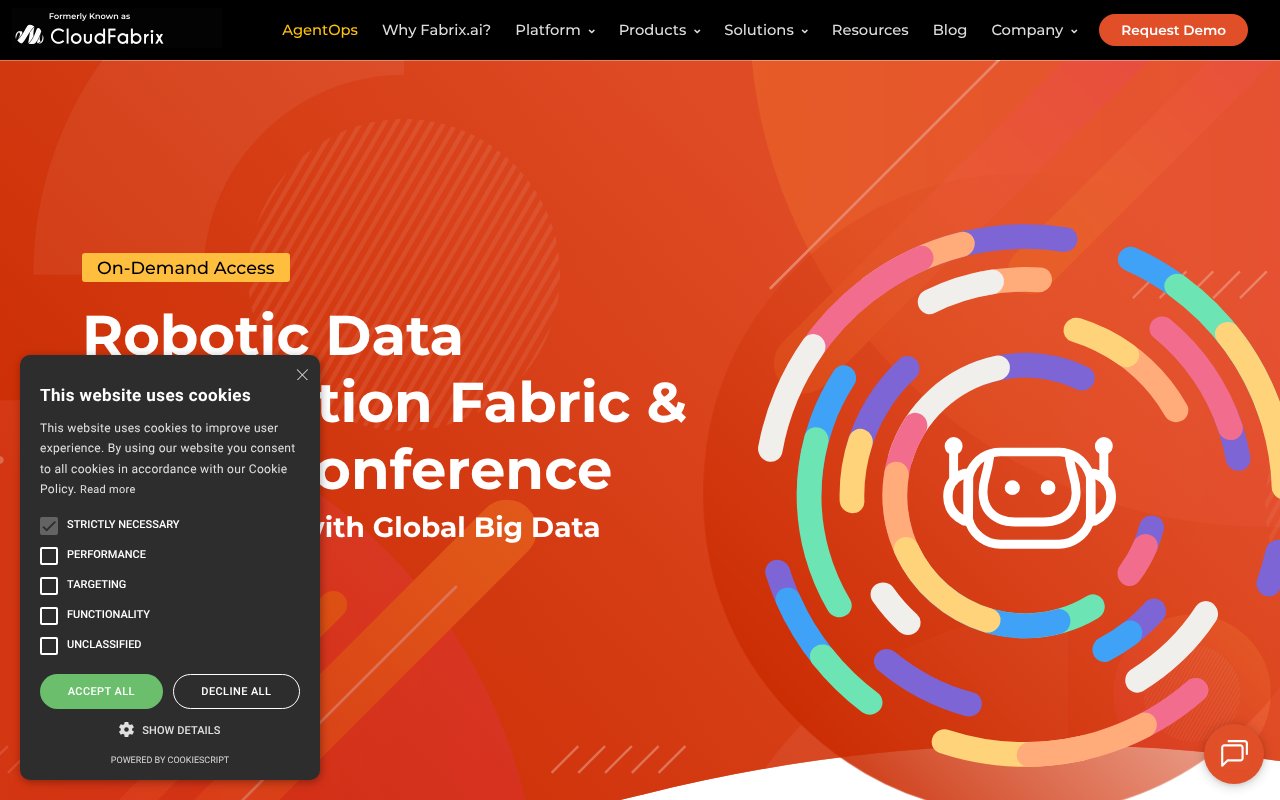 Screenshot of cloudfabrix.com