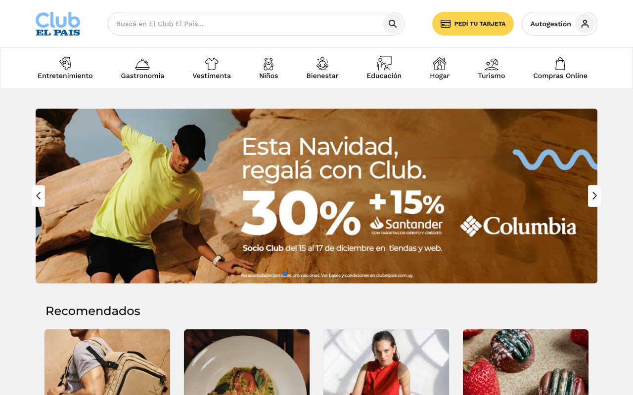 Screenshot of clubelpais.com.uy