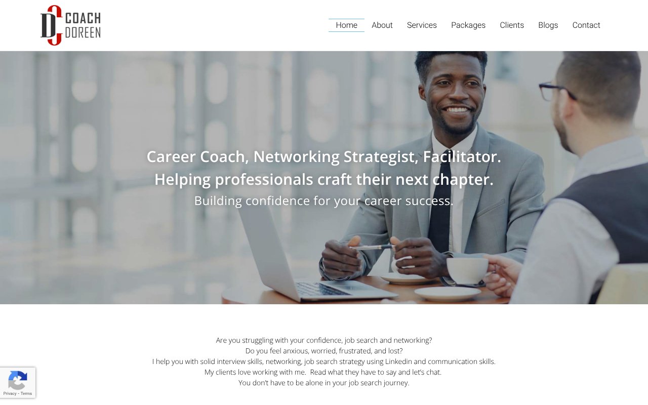 Screenshot of coachingbydoreen.ca