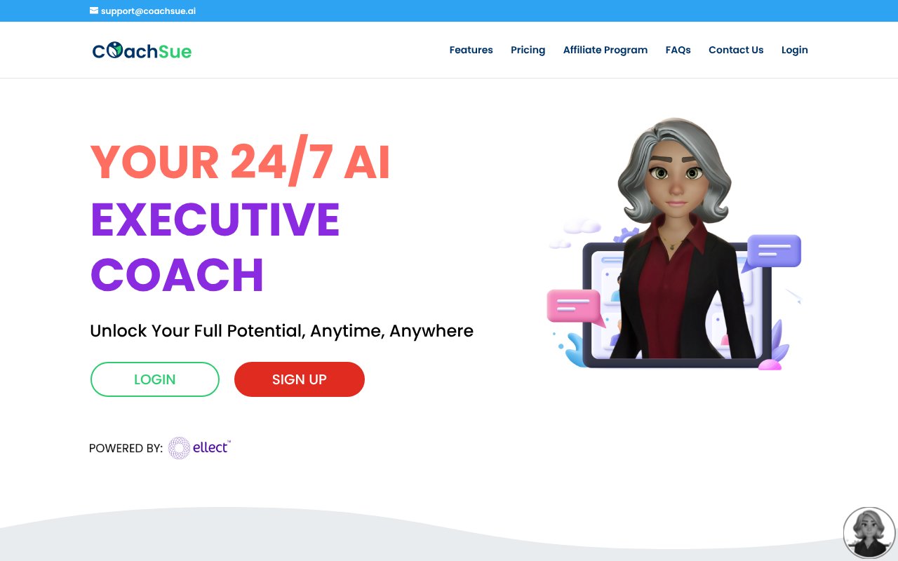 Screenshot of coachsue.ai