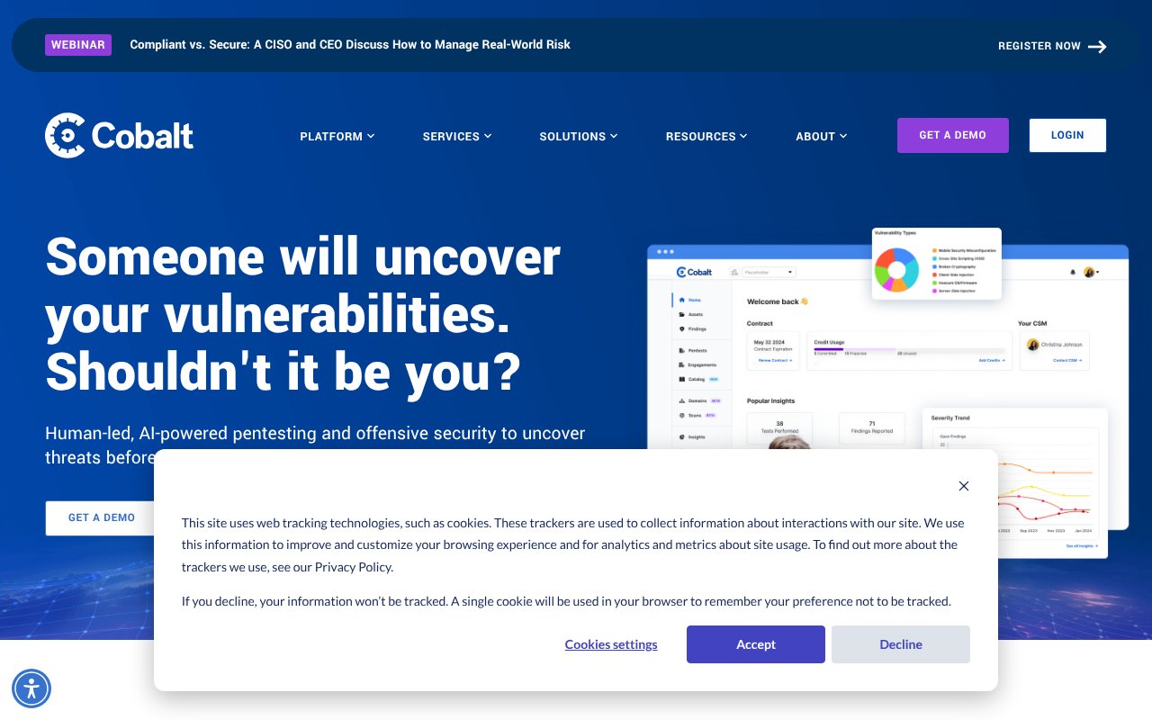 Screenshot of cobalt.io