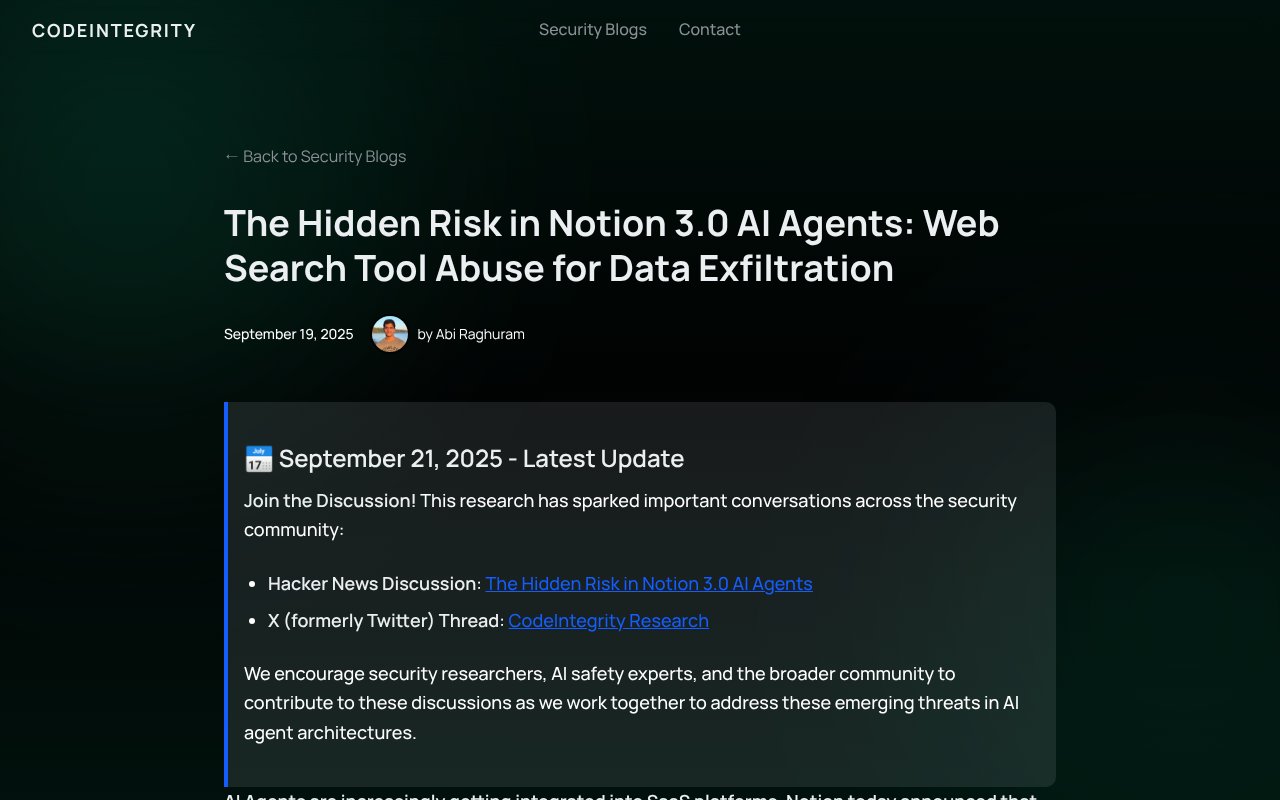 Screenshot of codeintegrity.ai