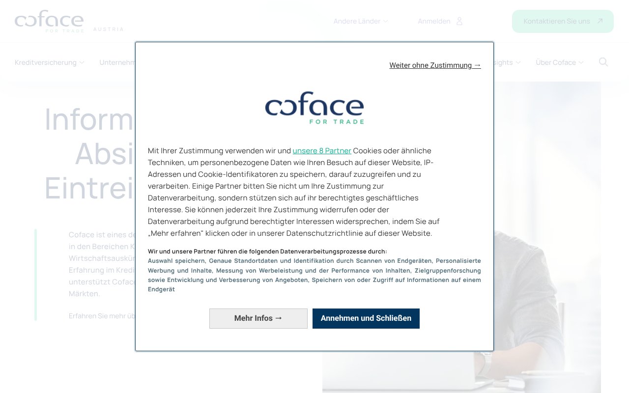 Screenshot of coface.at