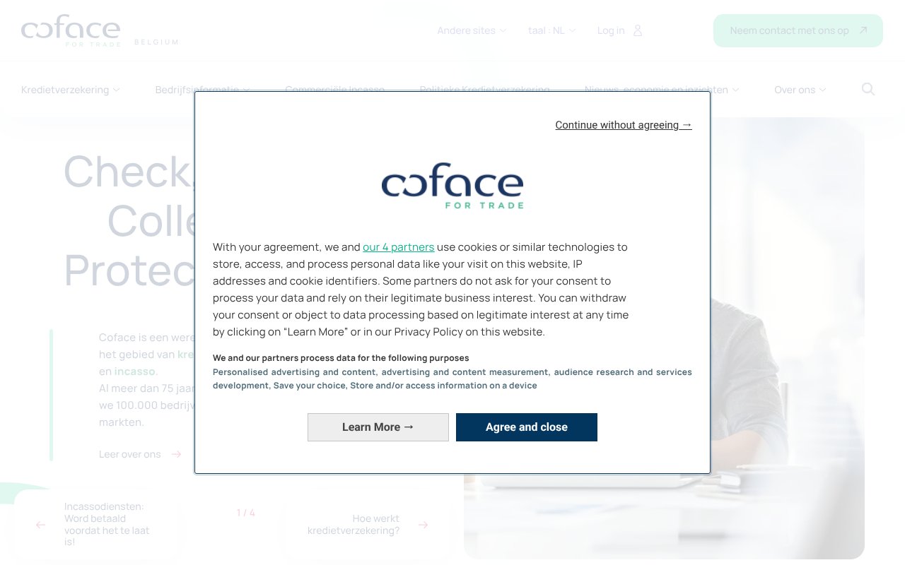 Screenshot of coface.be