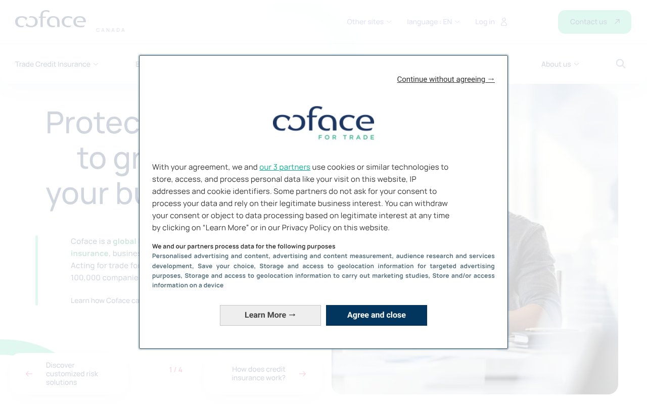 Screenshot of coface.ca