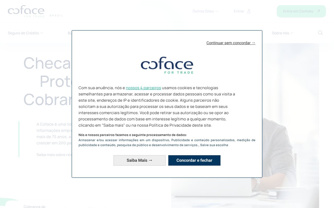Screenshot of coface.com.br