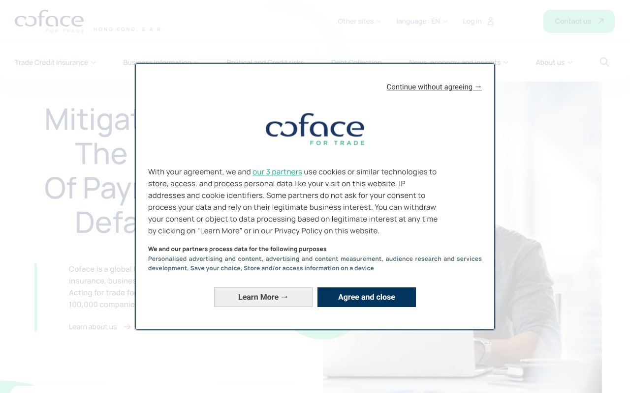 Screenshot of coface.com.hk