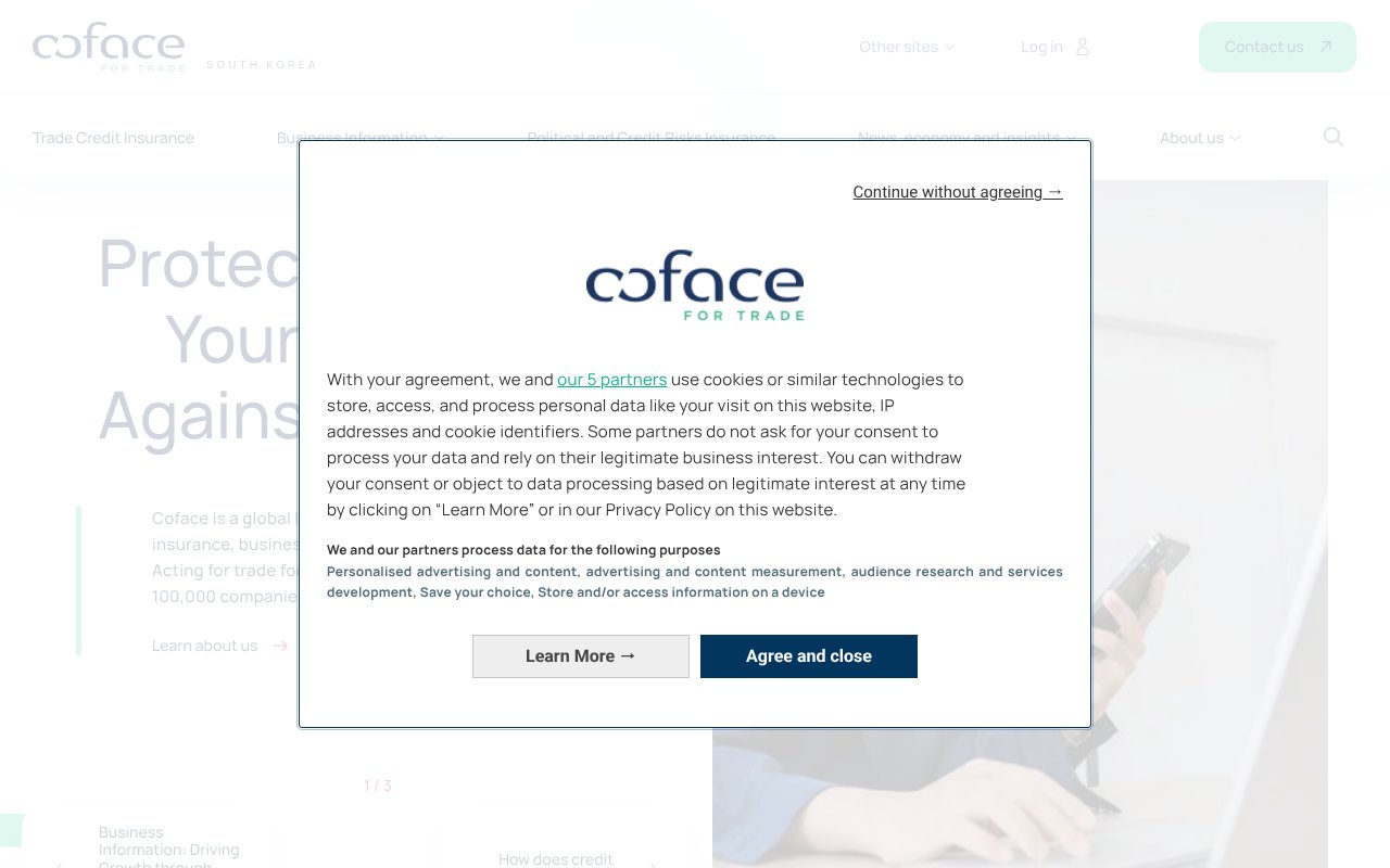 Screenshot of coface.kr