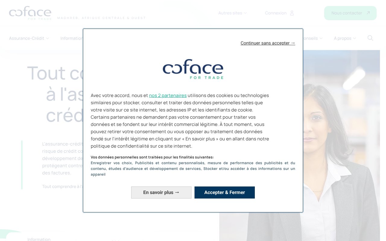 Screenshot of coface.ma