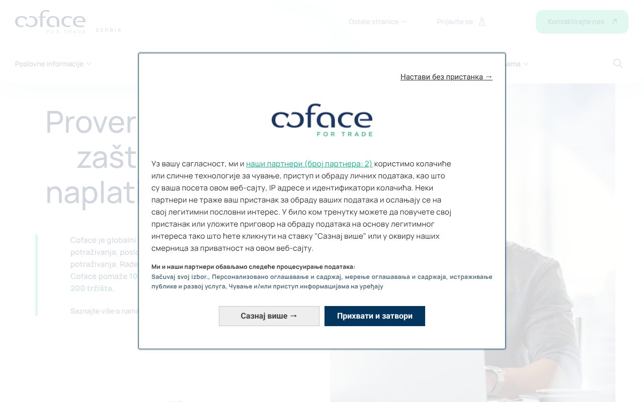 Screenshot of coface.rs