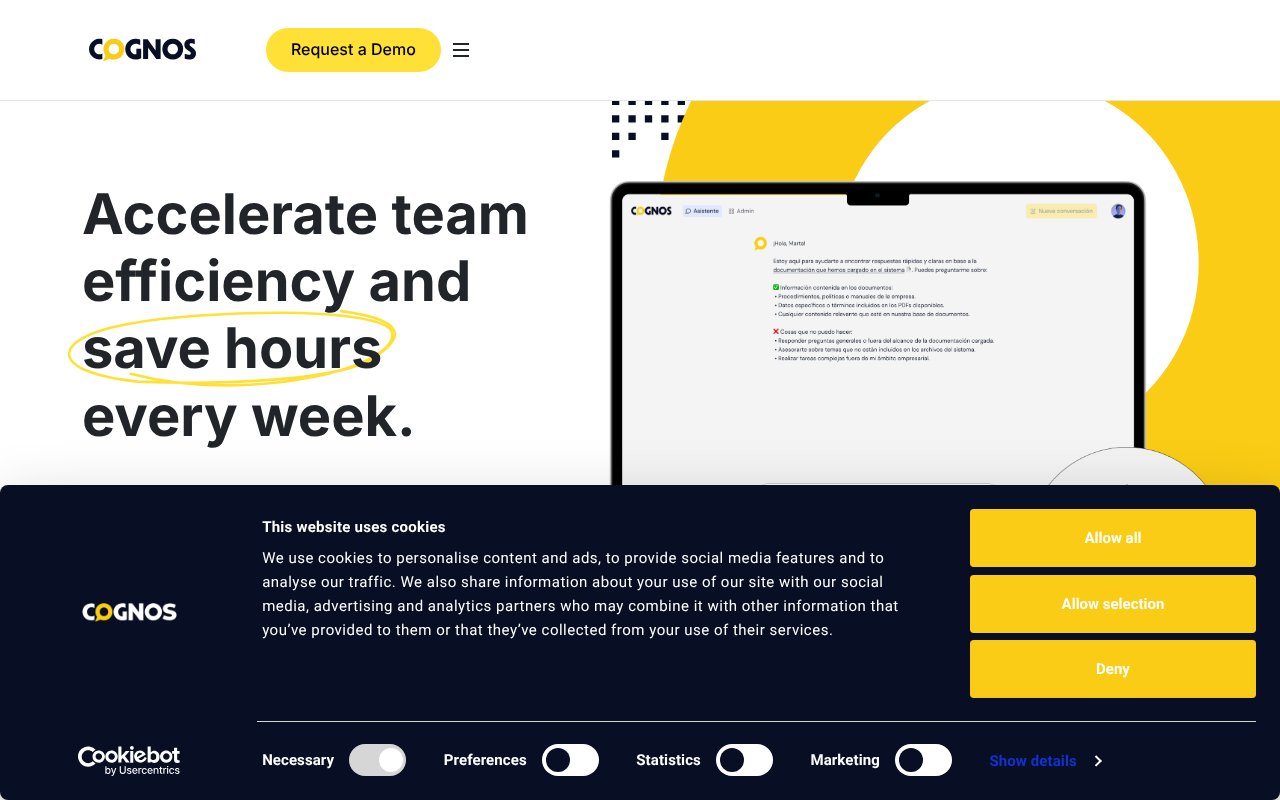 Screenshot of cognos-bot.ai