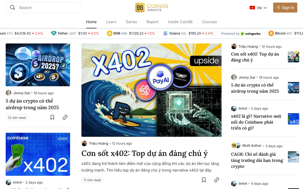 Screenshot of coin98.net