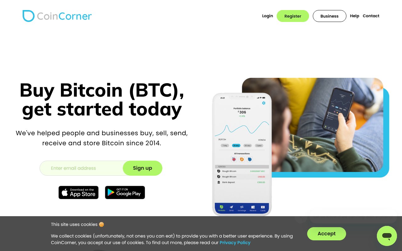 Screenshot of coincorner.com