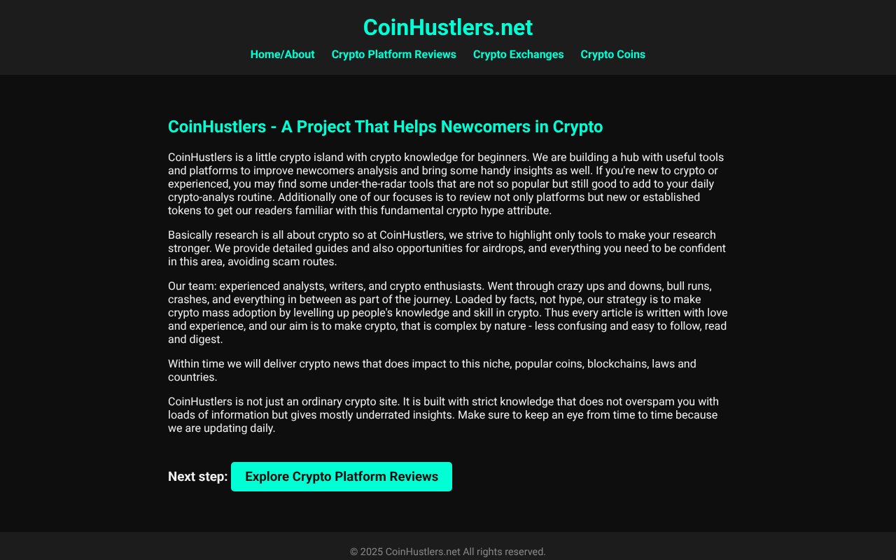 Screenshot of coinhustlers.net