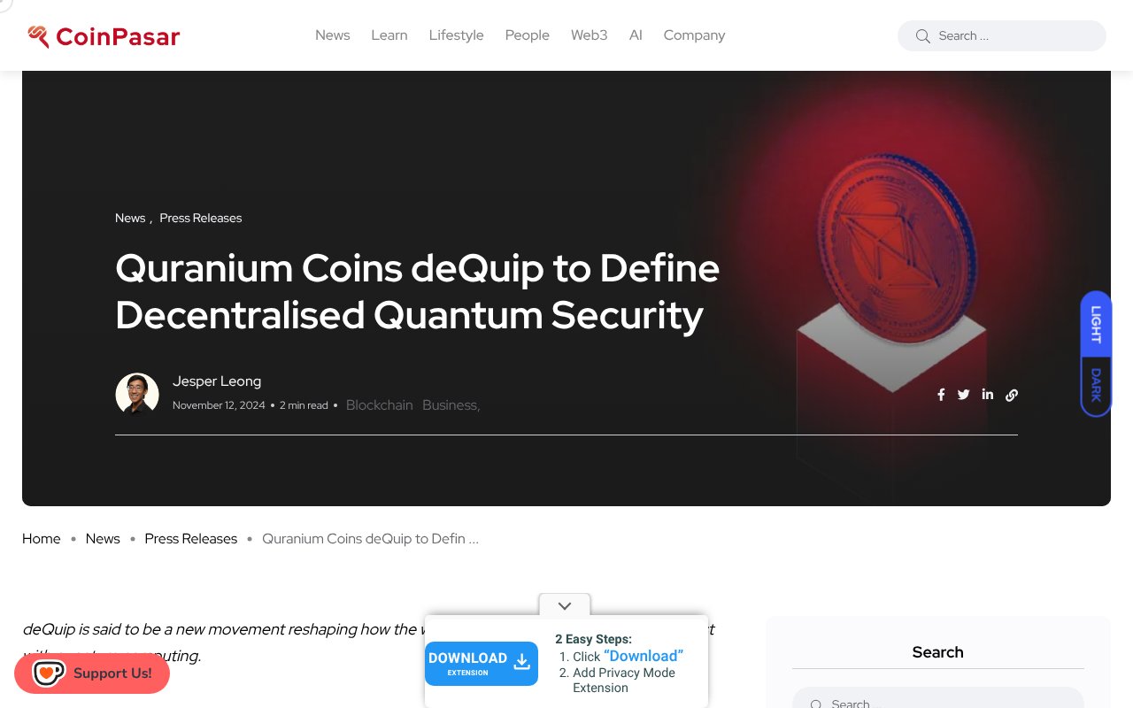 Screenshot of coinpasar.sg