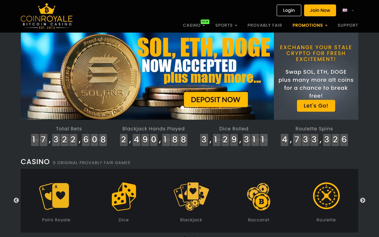 Screenshot of coinroyale.com