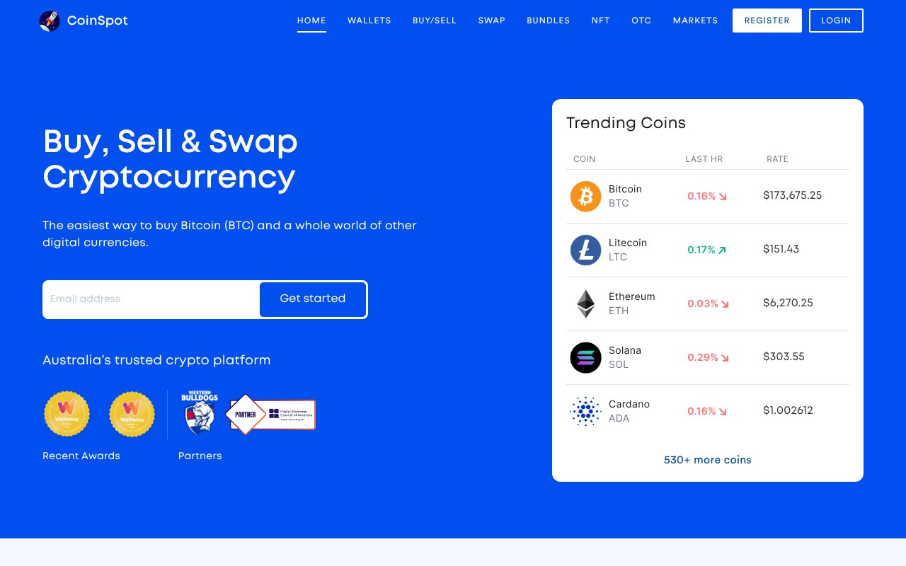 Screenshot of coinspot.com.au