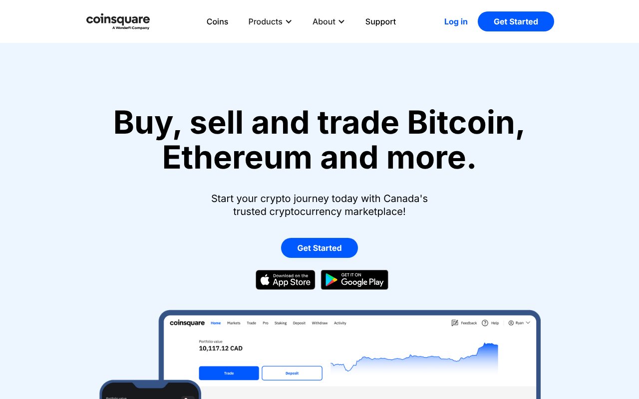 Screenshot of coinsquare.com
