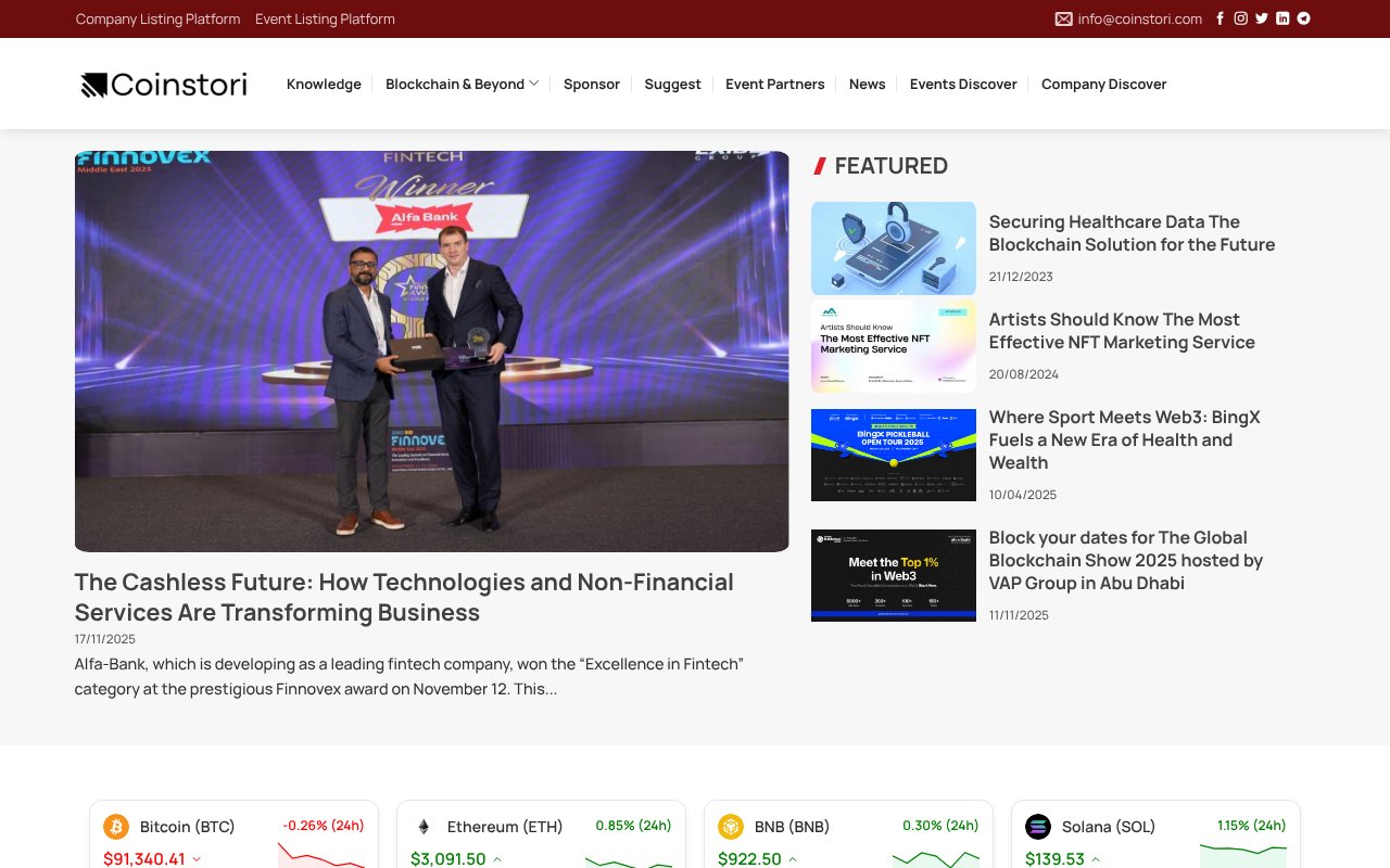 Screenshot of Coinstori - Connect & Share Blockchain Era