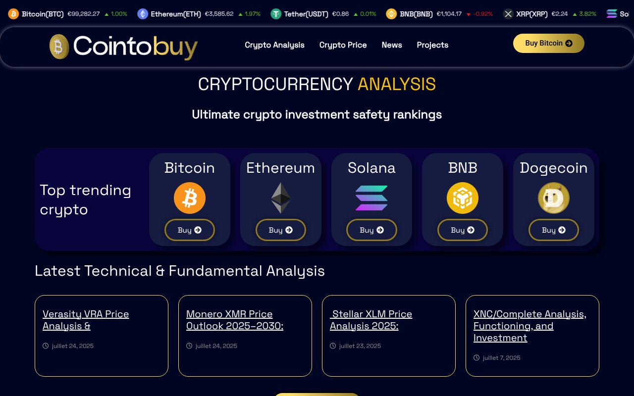 Screenshot of cointobuy.io