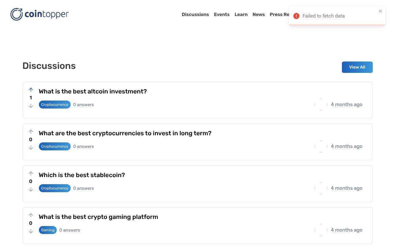 Screenshot of cointopper.com