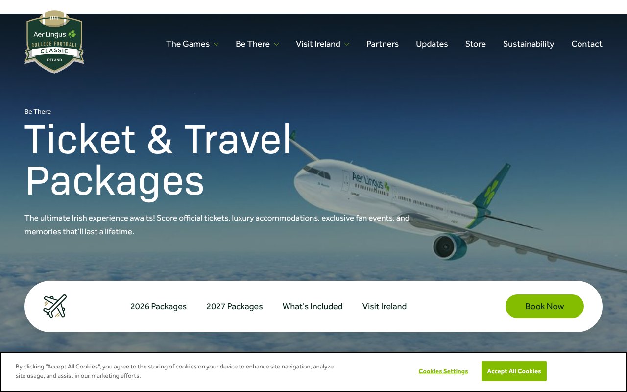 Screenshot of collegefootballireland.com