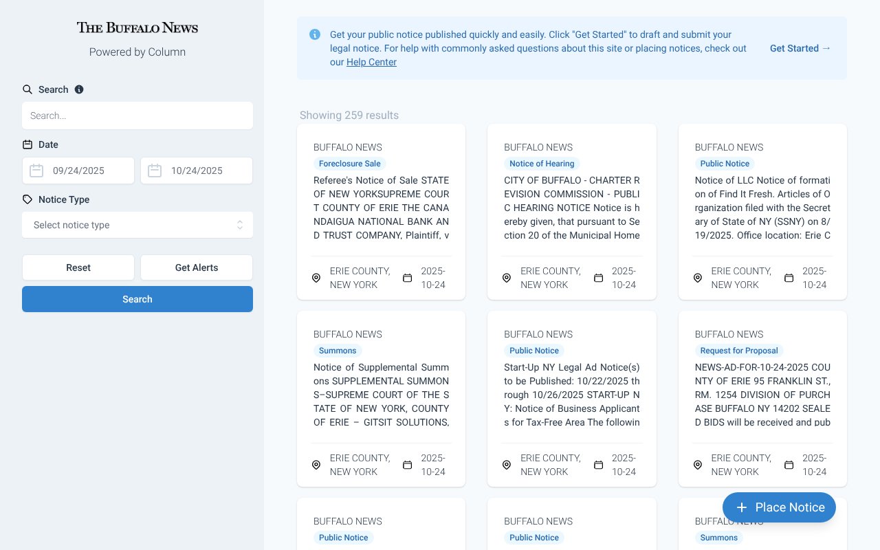 Screenshot of column.us
