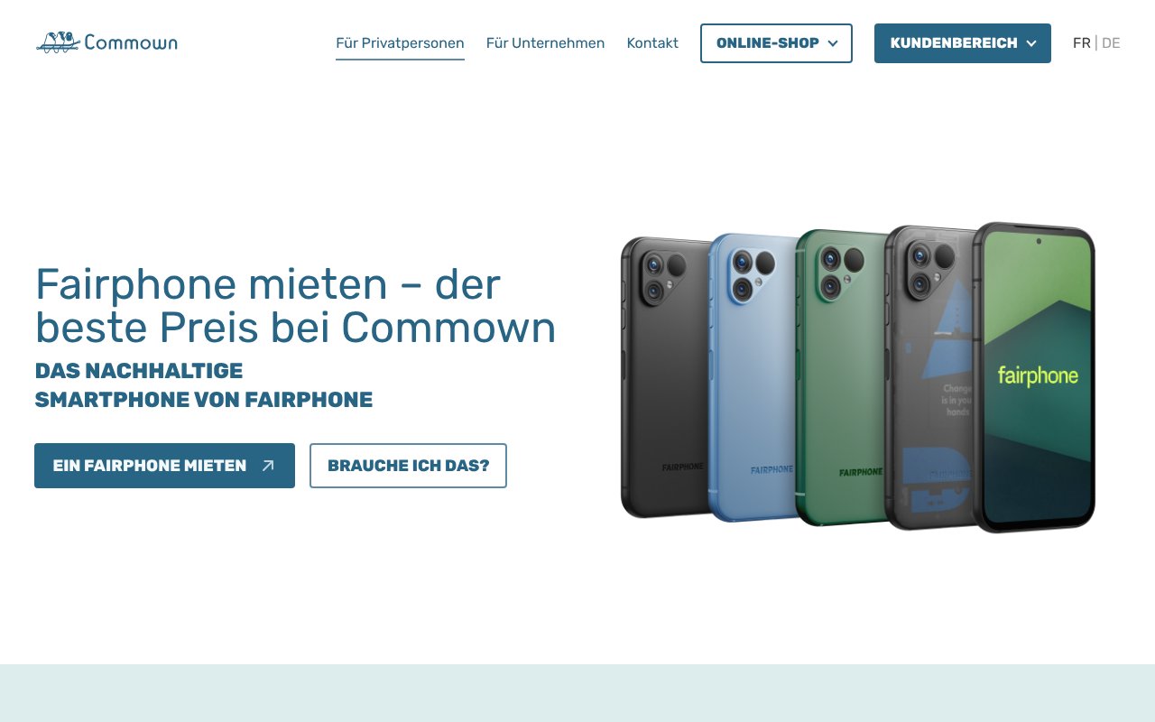 Screenshot of commown.coop