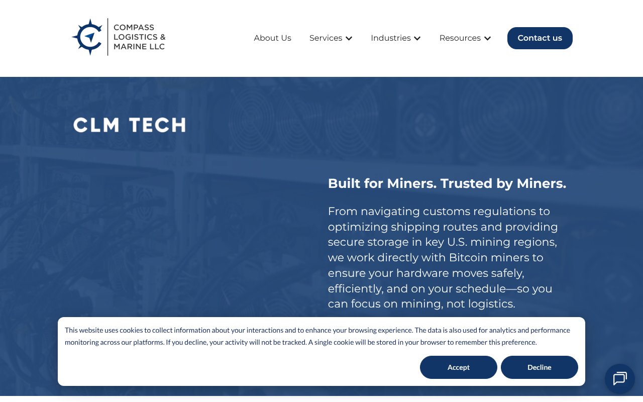 Screenshot of compasslogisticsmarine.com