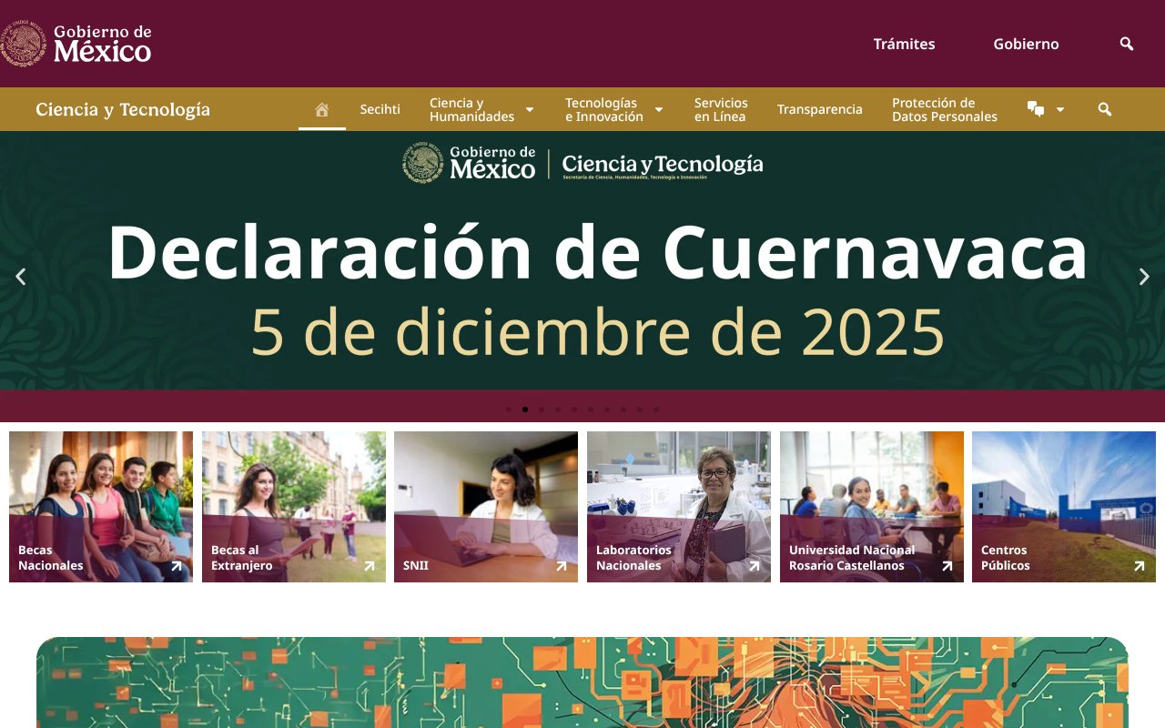 Screenshot of conacyt.mx