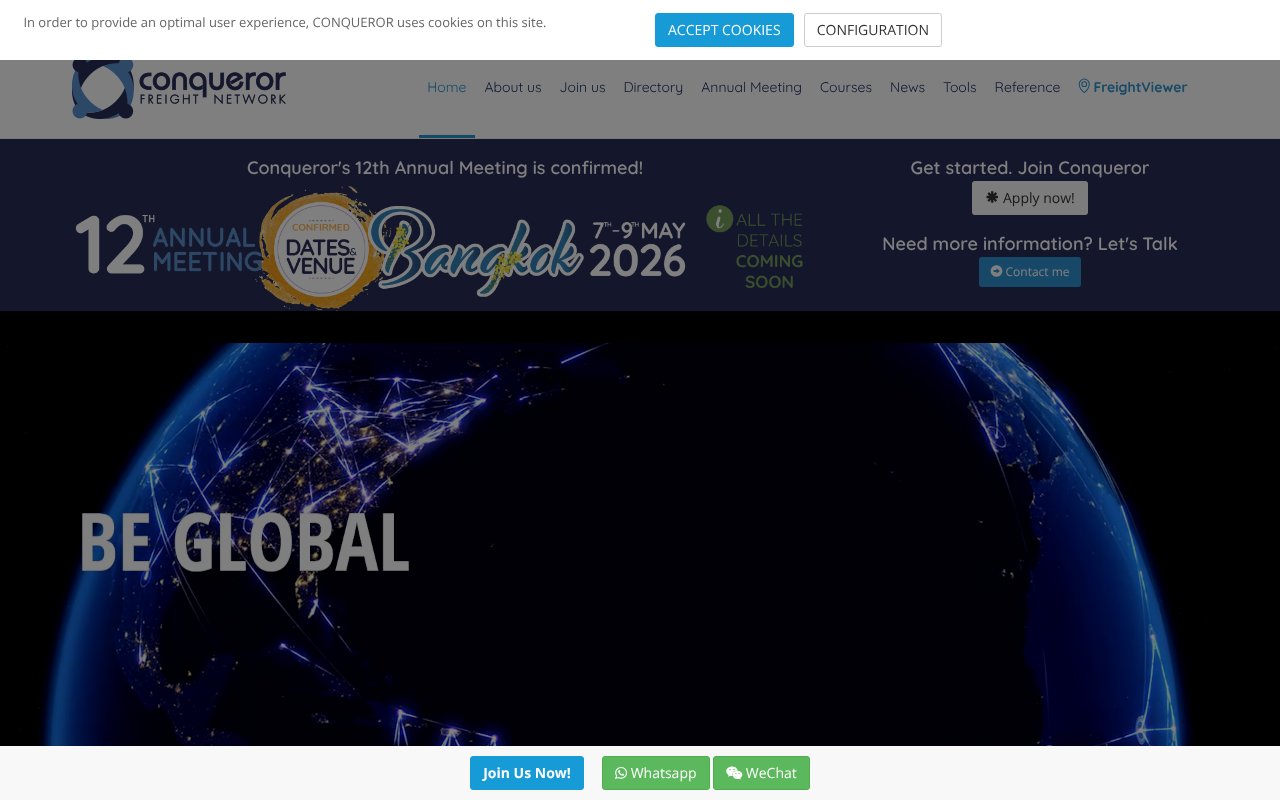 Screenshot of conquerornetwork.com