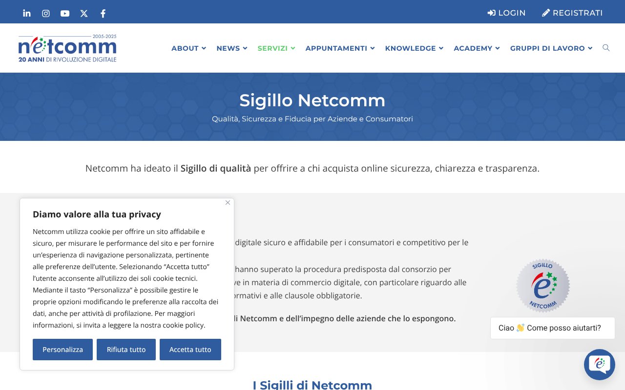 Screenshot of consorzionetcomm.it