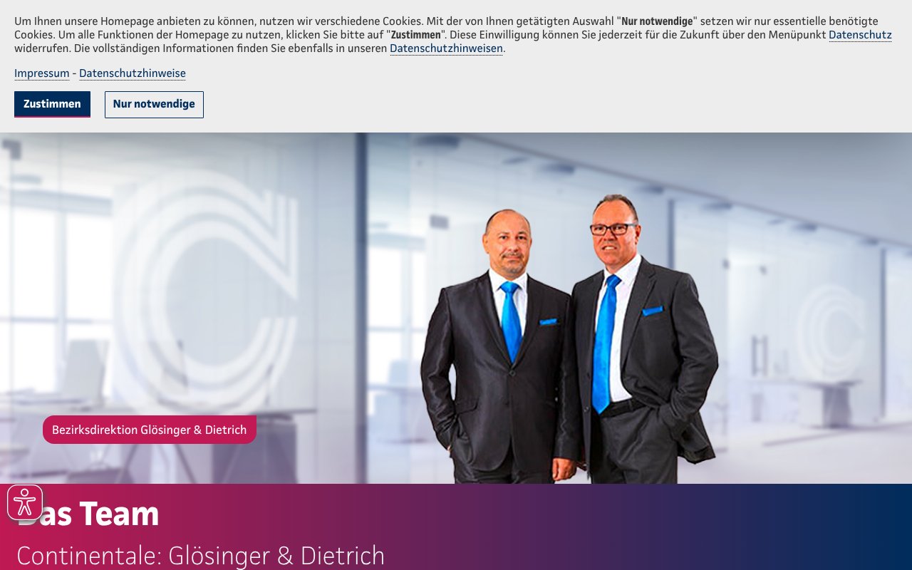 Screenshot of continentale.de