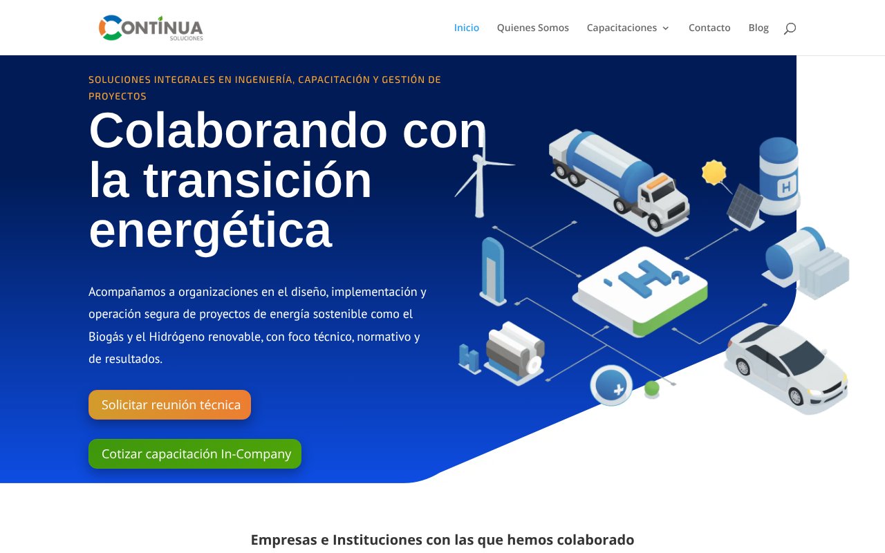 Screenshot of continuasoluciones.cl