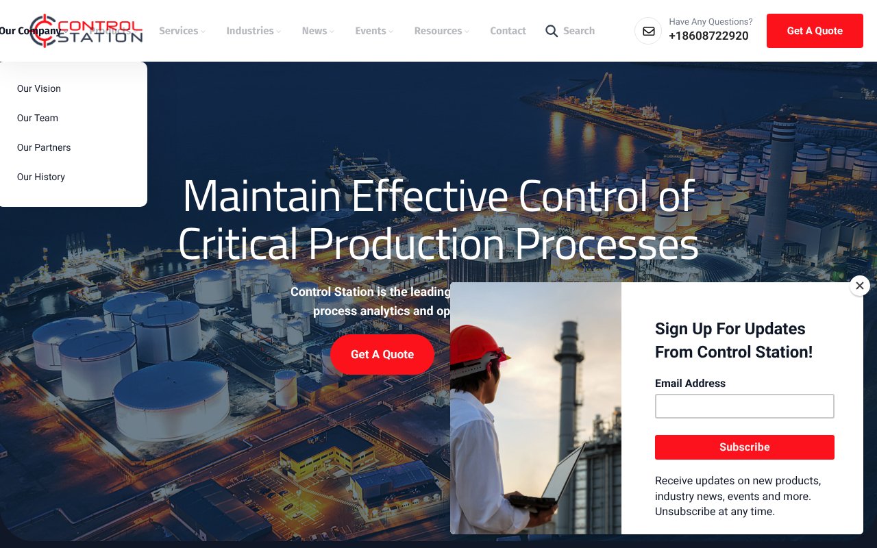 Screenshot of controlstation.com