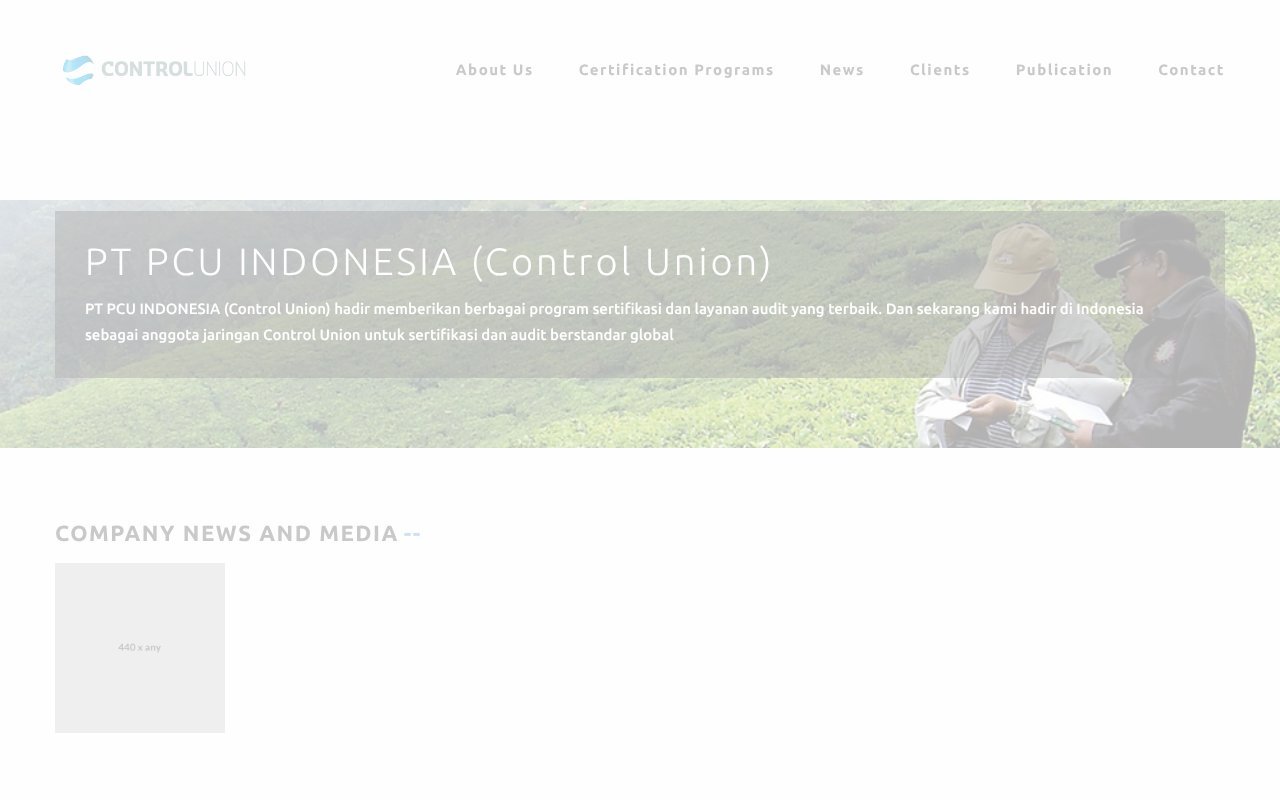 Screenshot of controlunion.co.id