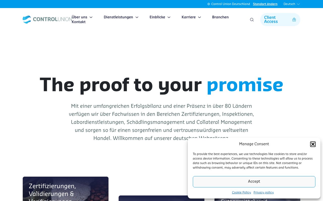 Screenshot of controlunion-germany.com