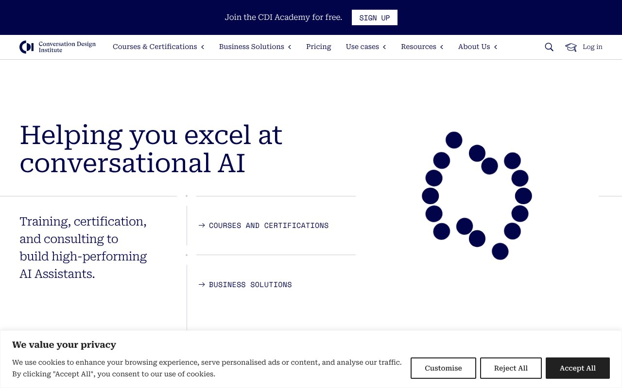 Screenshot of conversationdesigninstitute.com