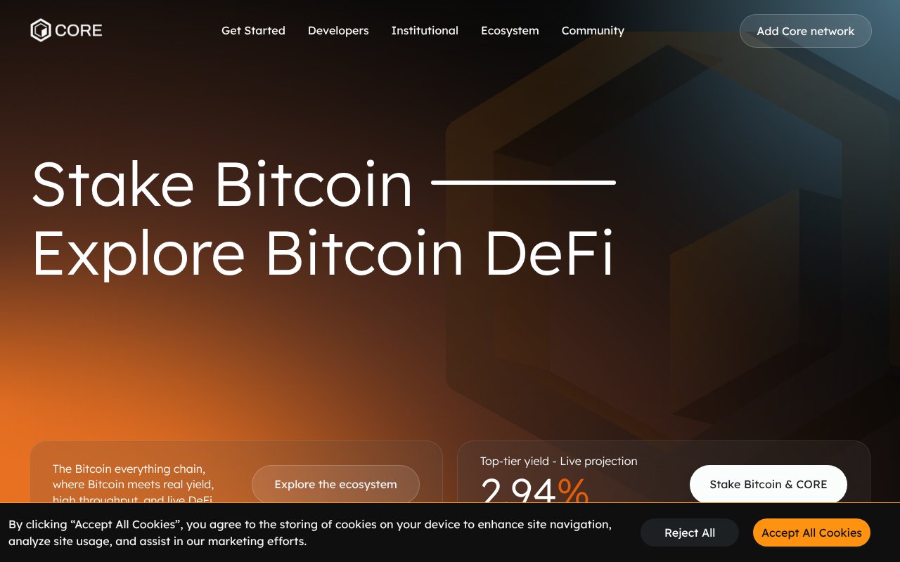 Screenshot of coredao.org