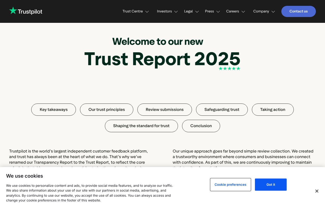 Screenshot of corporate.trustpilot.com