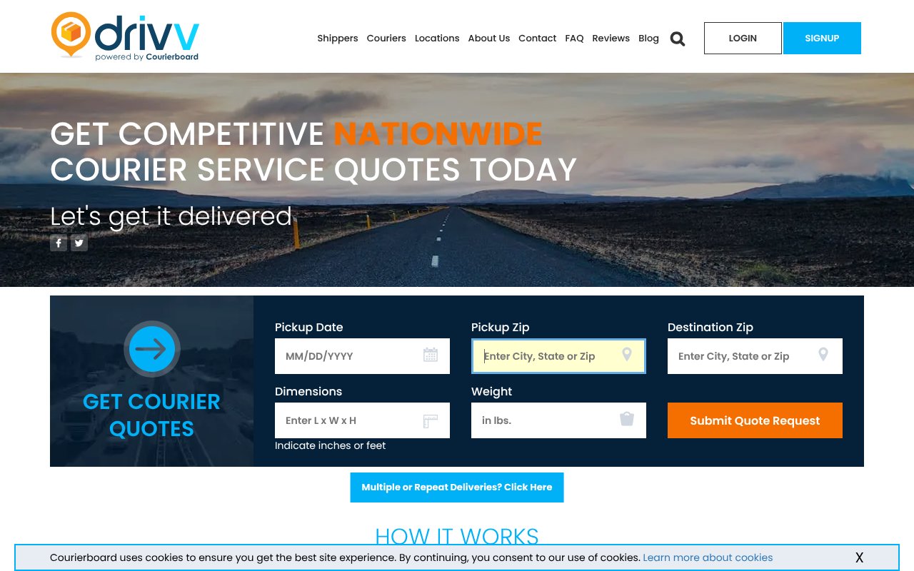 Screenshot of courierboard.com